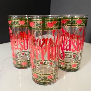 SET of 3 Highball Season's Greetings Glasses by Culver